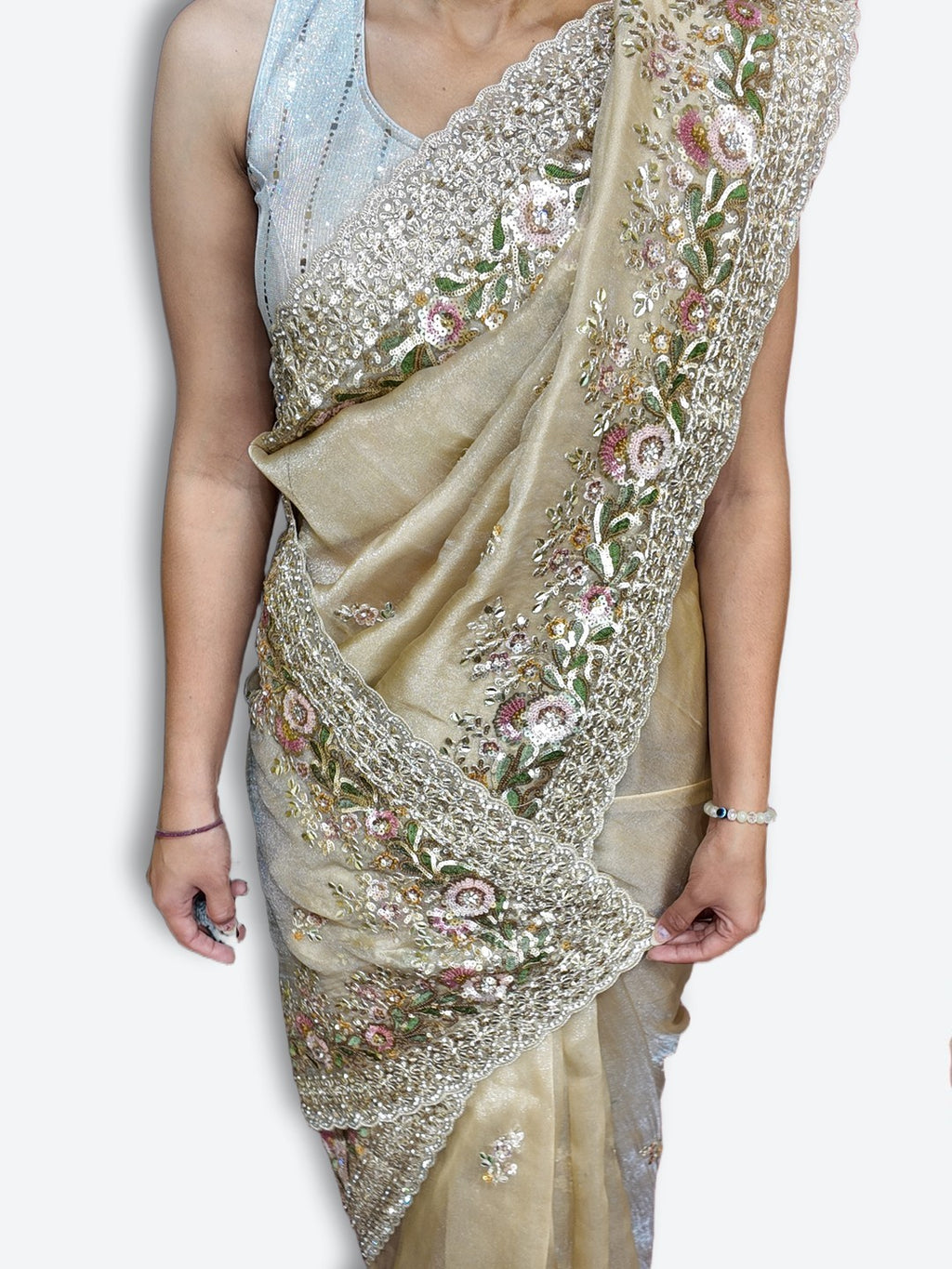 Champagne Timeless Regal Couture Saree
