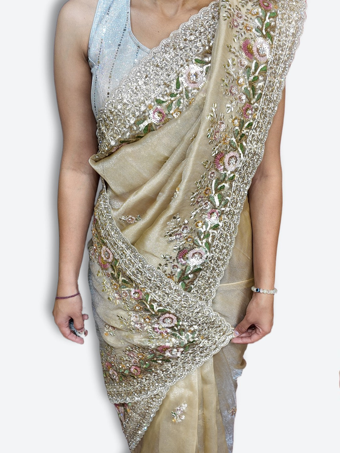 Champagne Timeless Regal Couture Saree