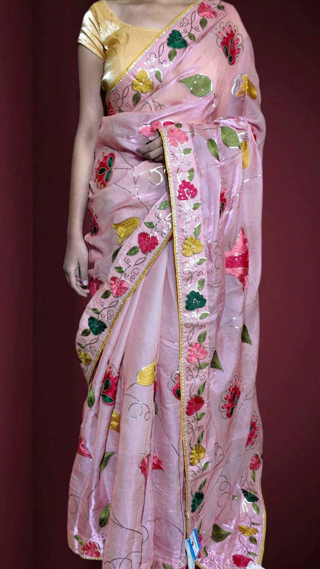 Blush Ethereal Radiant Bloom Saree