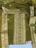 Dark Green Suit with Heavy Golden Embroidery