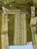 Dark Green Suit with Heavy Golden Embroidery