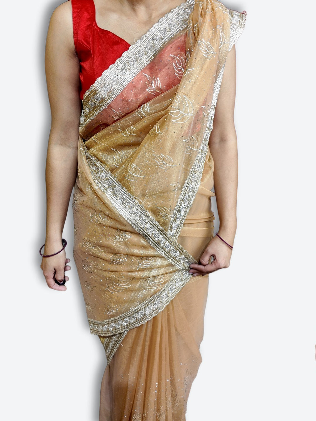 Champagne Radiant Exquisite Bridal Saree