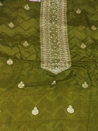 Dark Green Suit with Heavy Golden Embroidery