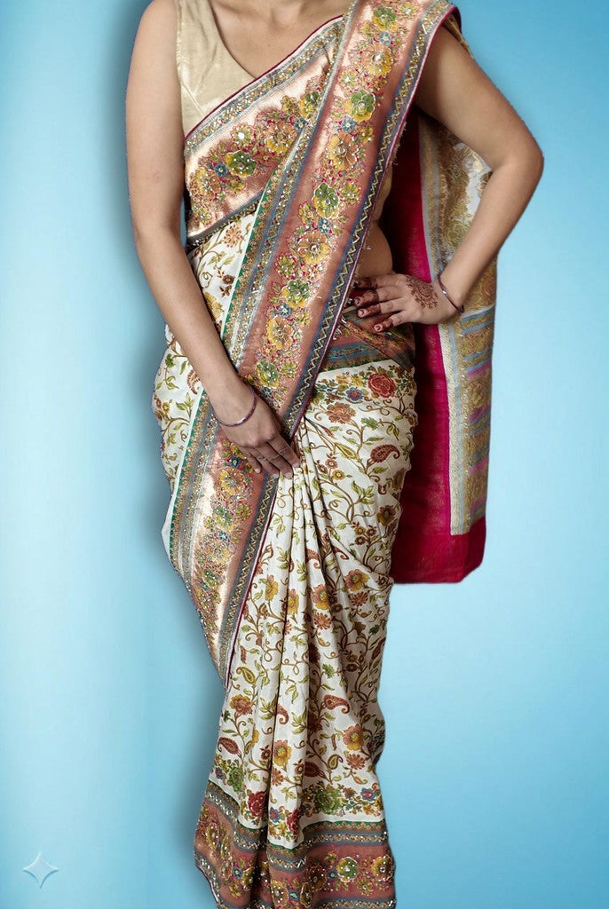 Ivory Regal Exquisite Heritage Saree