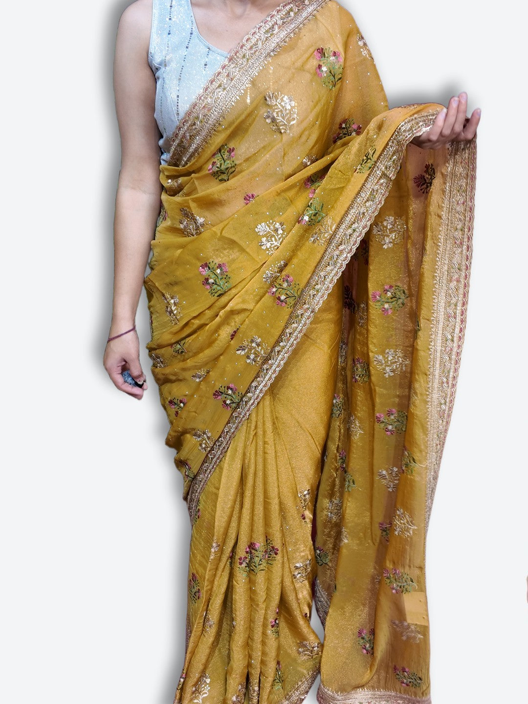 Saffron Regal Opulent Graceful Saree