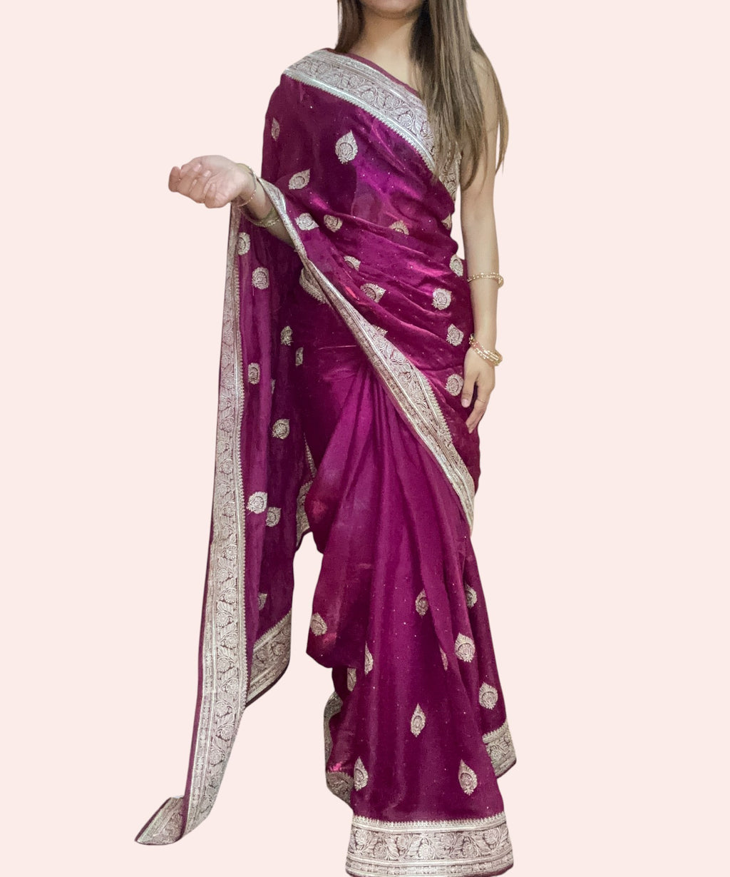 Fuchsia Regal Opulent Heritage Saree