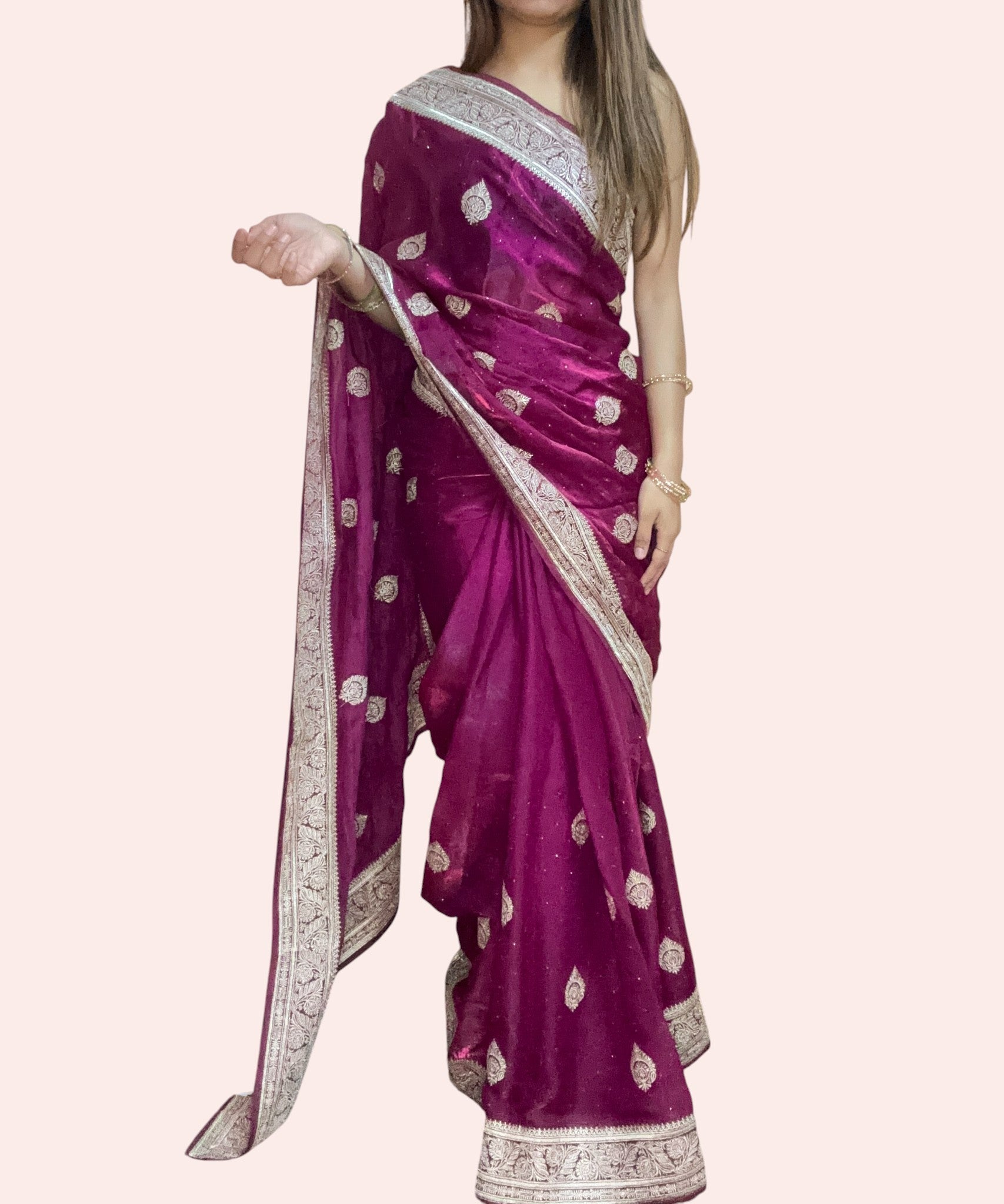 Fuchsia Regal Opulent Heritage Saree