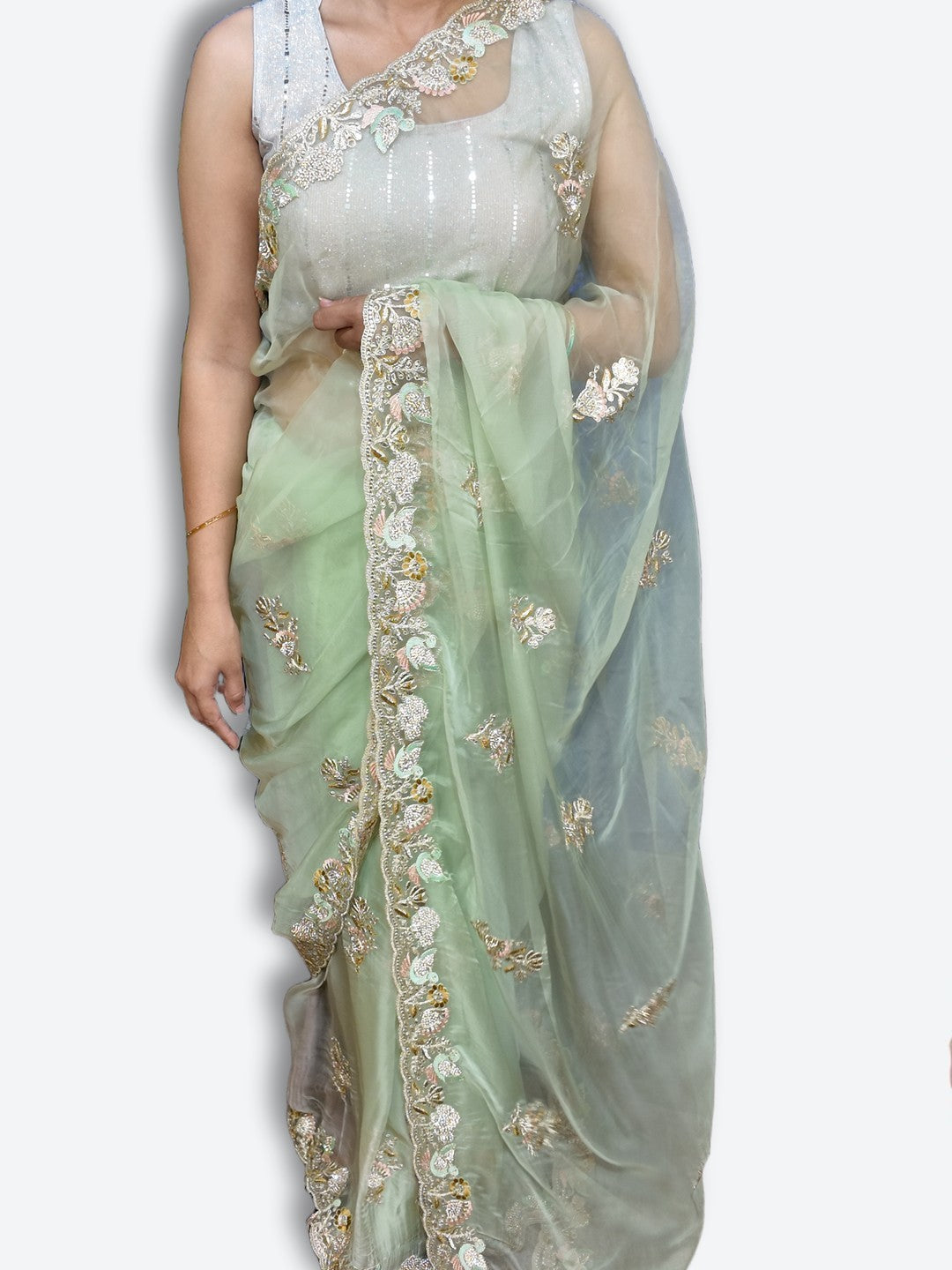 Azure Ethereal Regal Elegance Saree