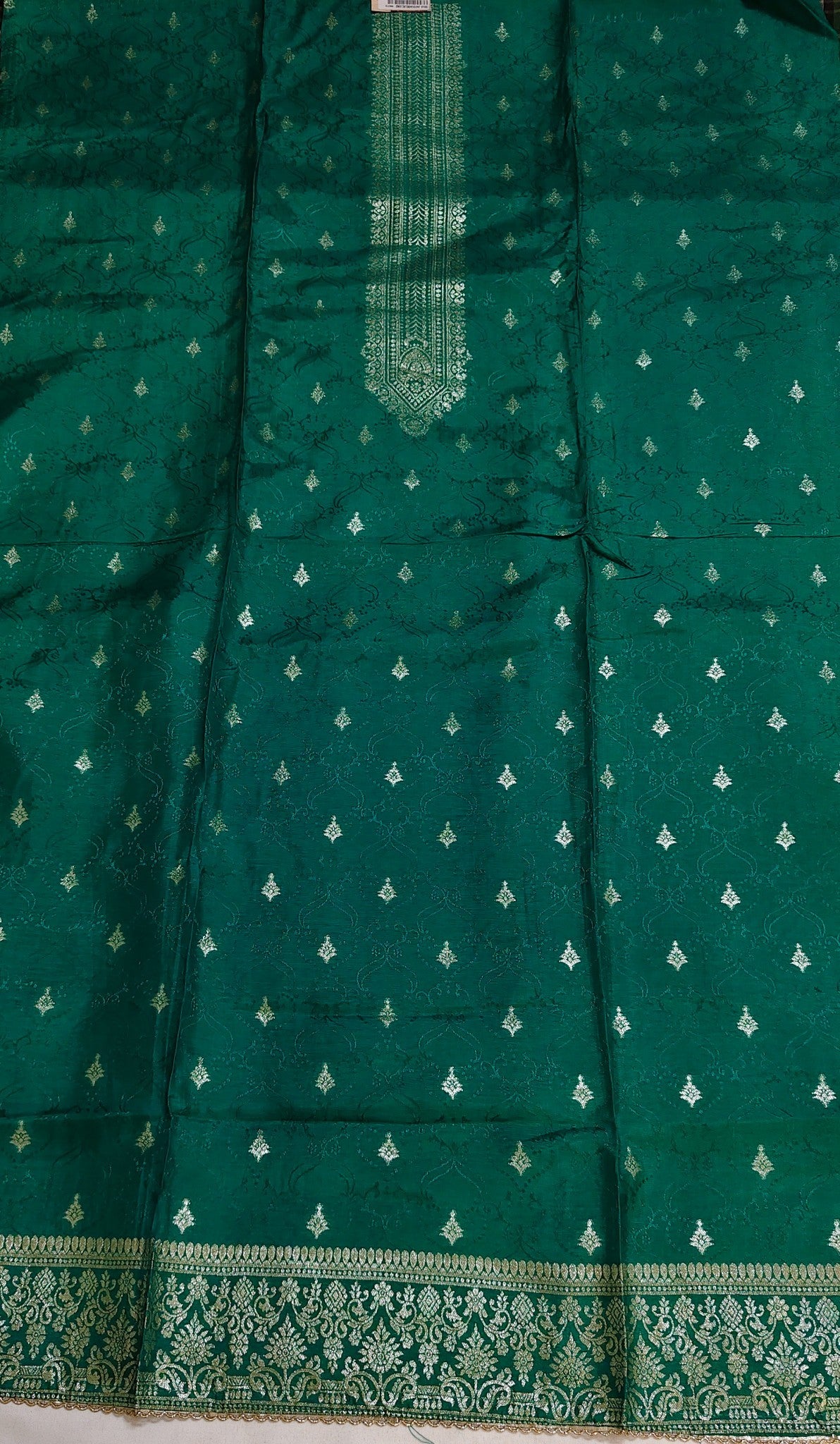Traditional Teal Suit with Beautiful Zari & Thread Work