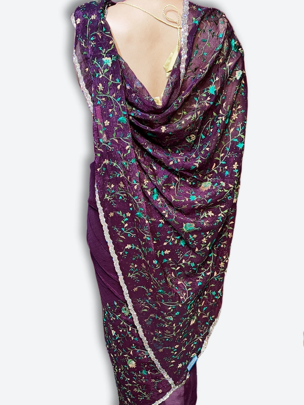 Plum Majestic Couture Bloom Saree