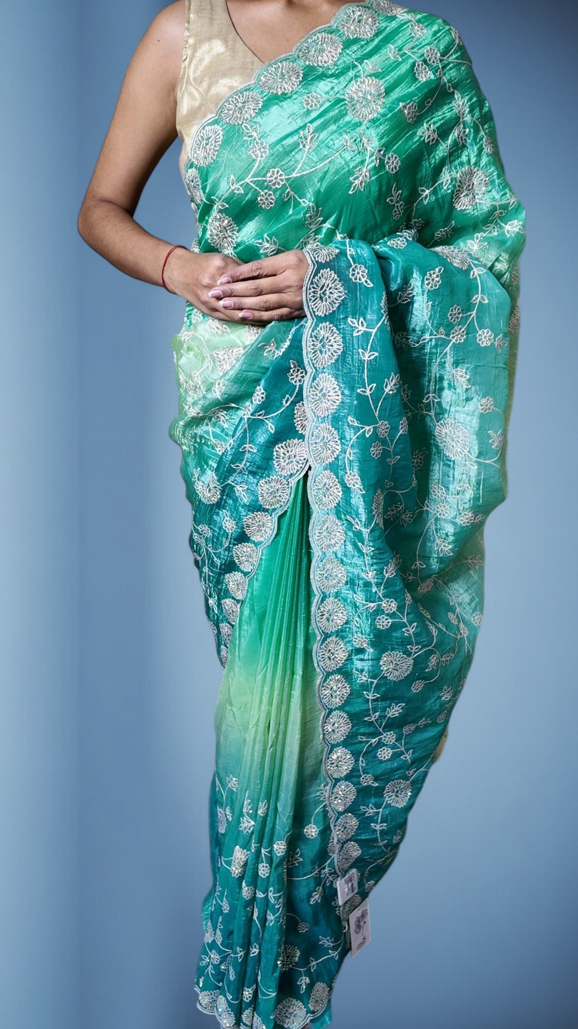 Jade Radiant Elegance Charm Saree