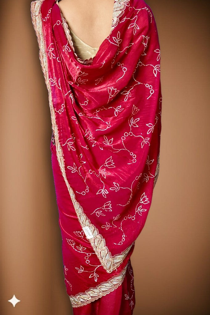 Fuchsia Regal Exquisite Bloom Saree