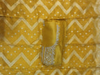 Designer Yellow Suit with Heavy Neck Embroidery