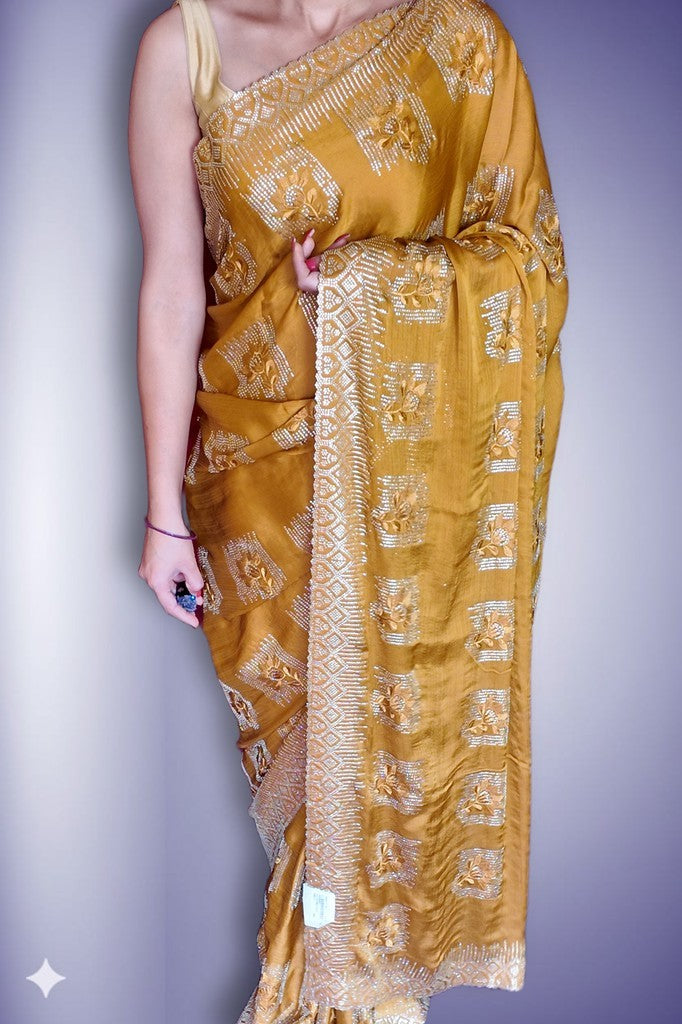Saffron Radiant Opulent Heritage Saree