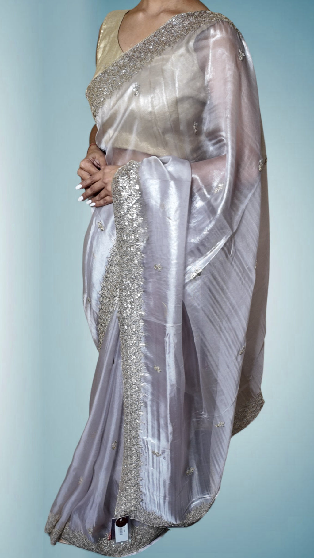 Silver Majestic Opulent Radiant Saree