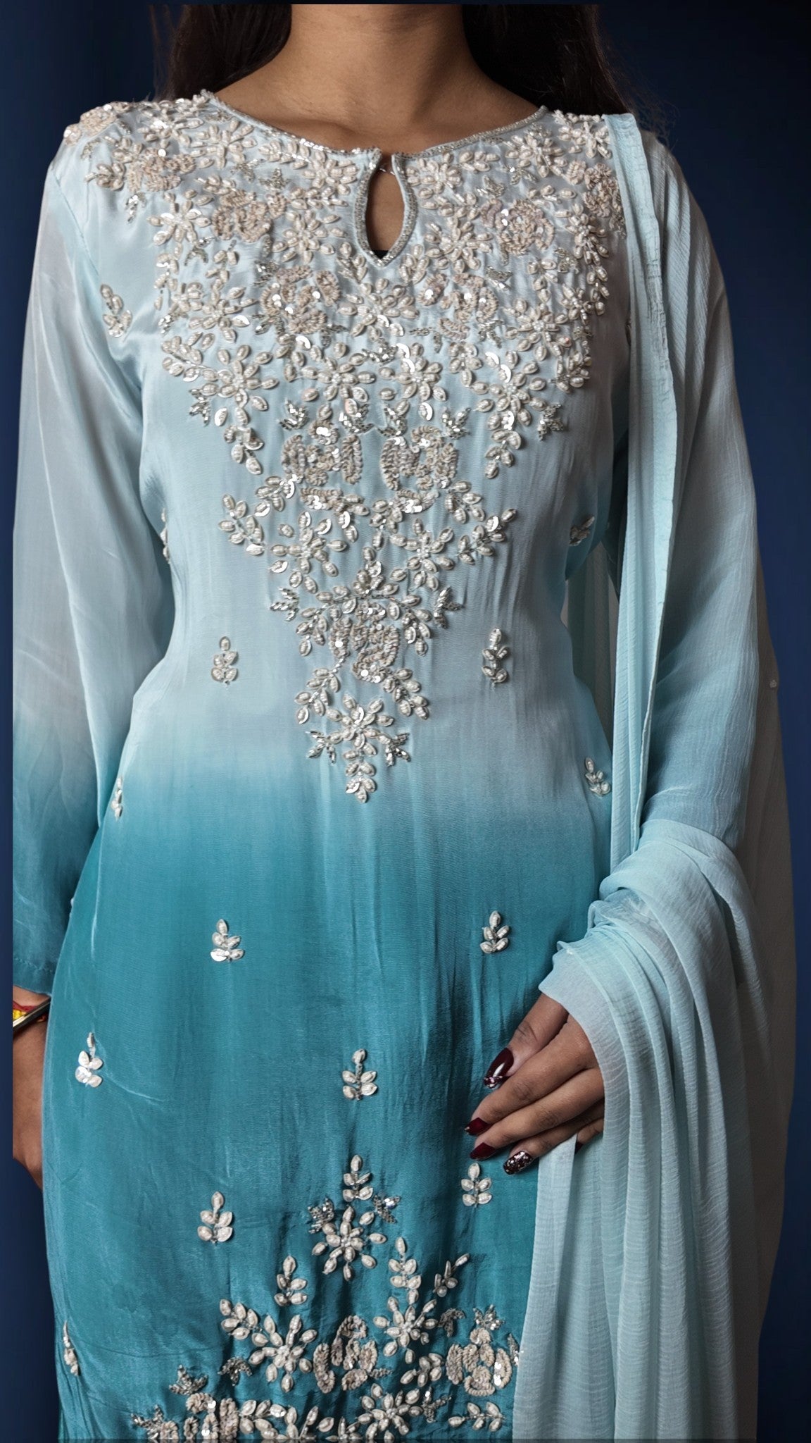Azure Ethereal Radiant Elegance Suit
