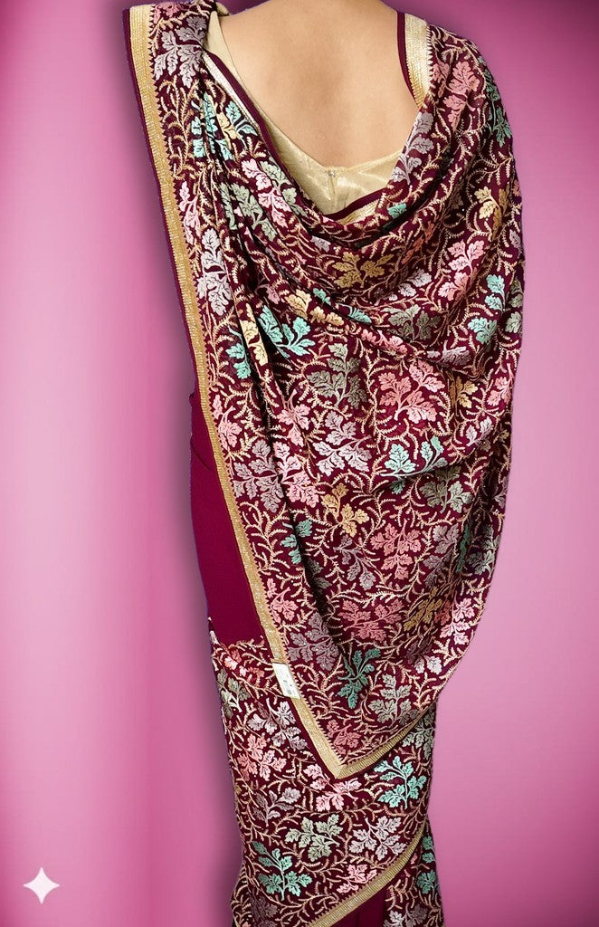 Bordeaux Regal Opulent Heritage Saree