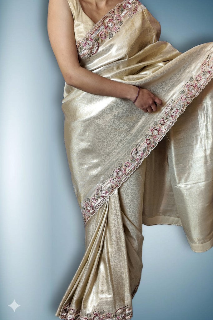 Champagne Regal Exquisite Heritage Saree
