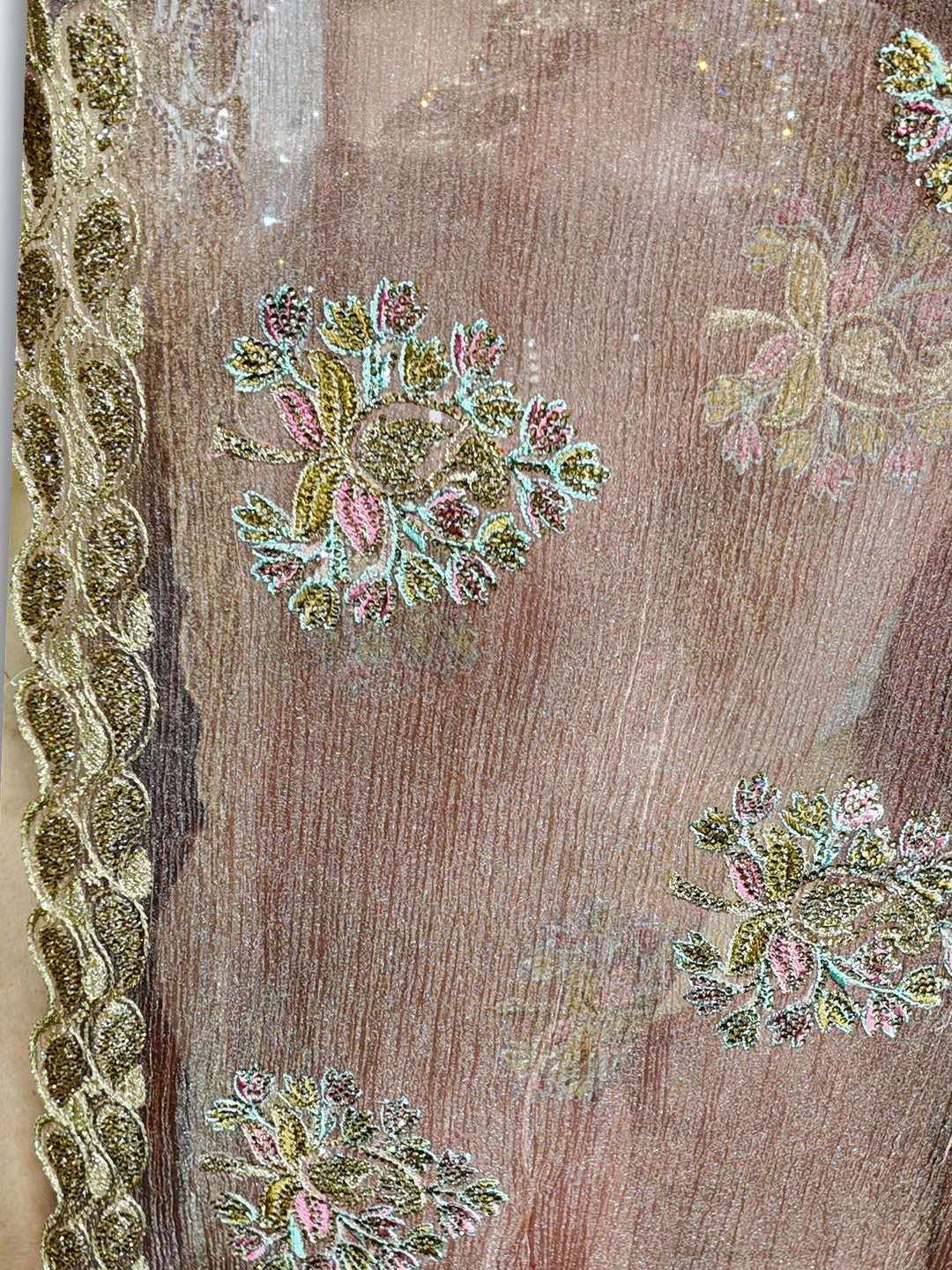 Peach Radiant Regal Bloom Saree