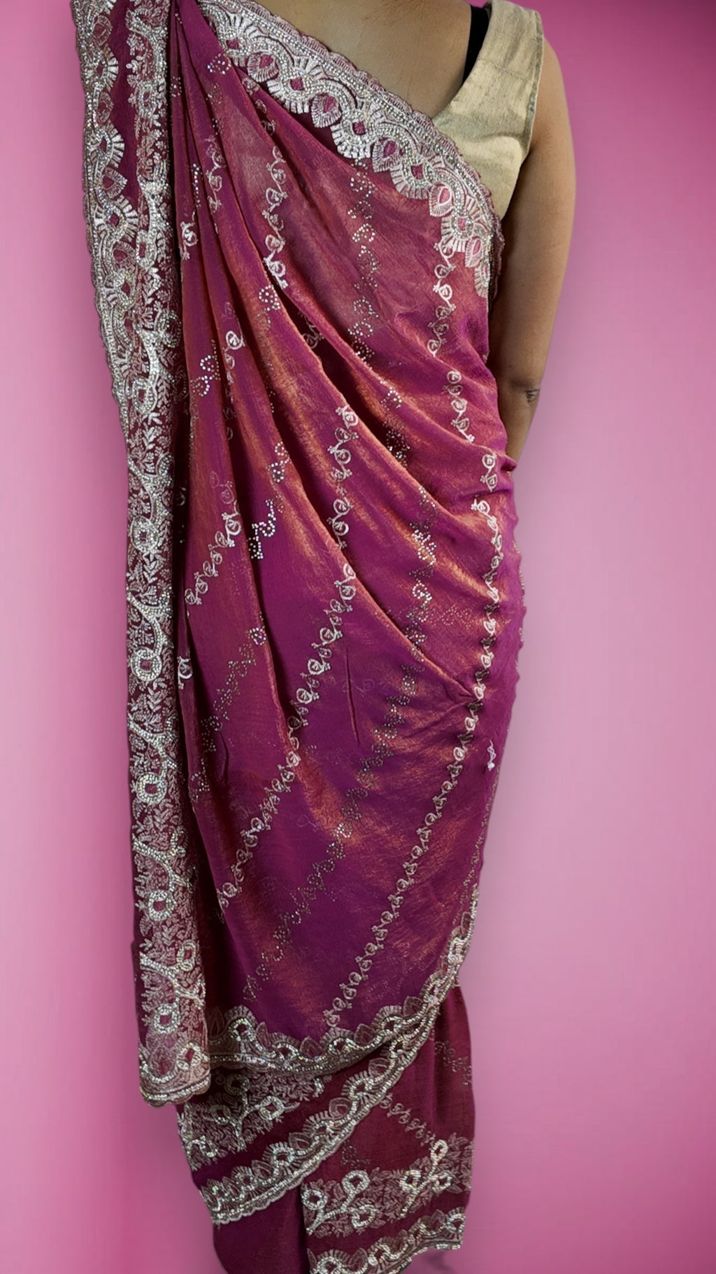 Fuchsia Regal Opulent Couture Saree