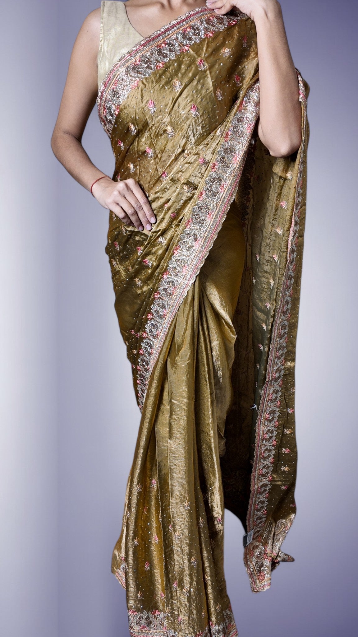 Champagne Regal Opulent Heritage Saree