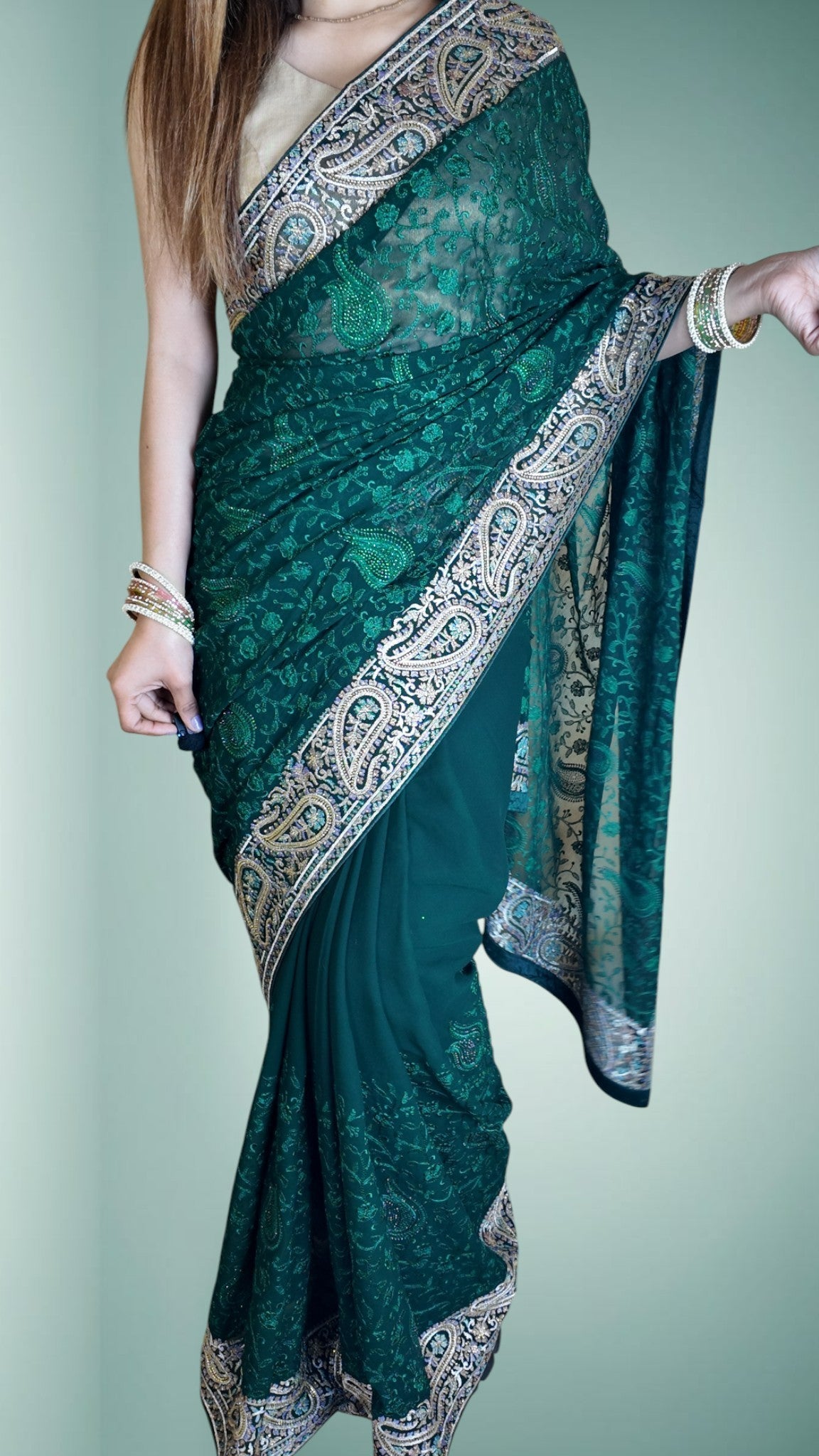 Emerald Regal Heritage Luxe Saree