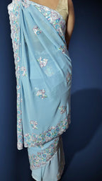 Azure Ethereal Radiant Elegance Saree