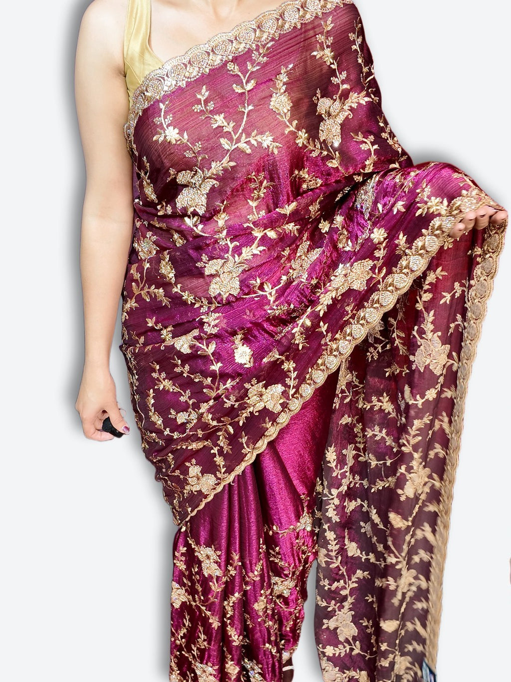 Bordeaux Regal Opulent Couture Saree