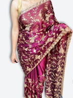 Bordeaux Regal Opulent Couture Saree