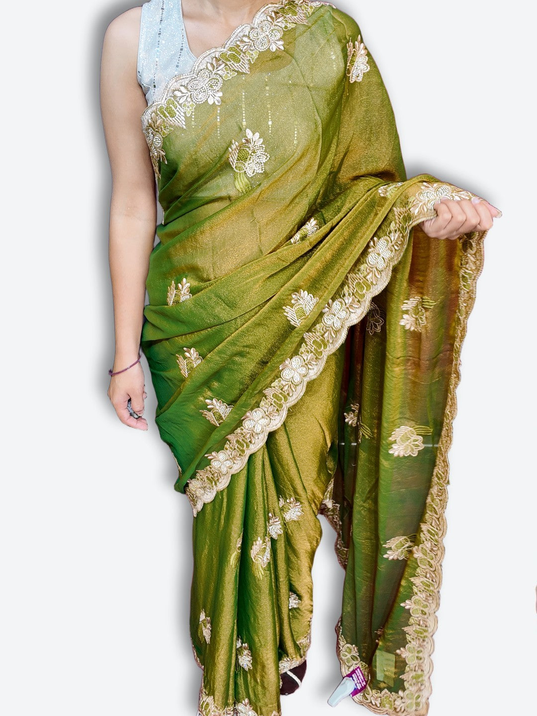 Emerald Regal Exquisite Bloom Saree