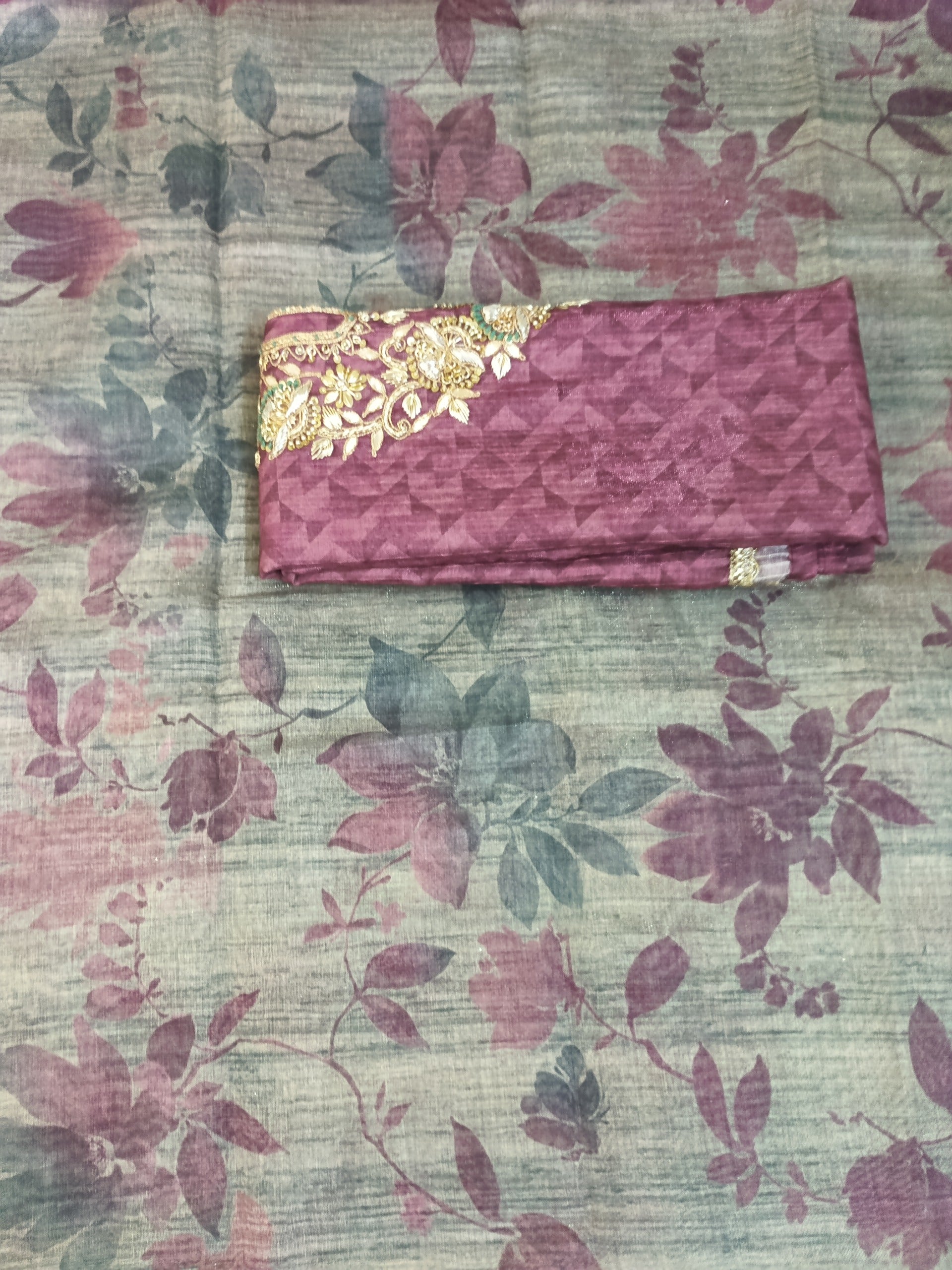 Purple Embroidered Kurta Set Highlighting Its Traditional Design and Vibrant Color