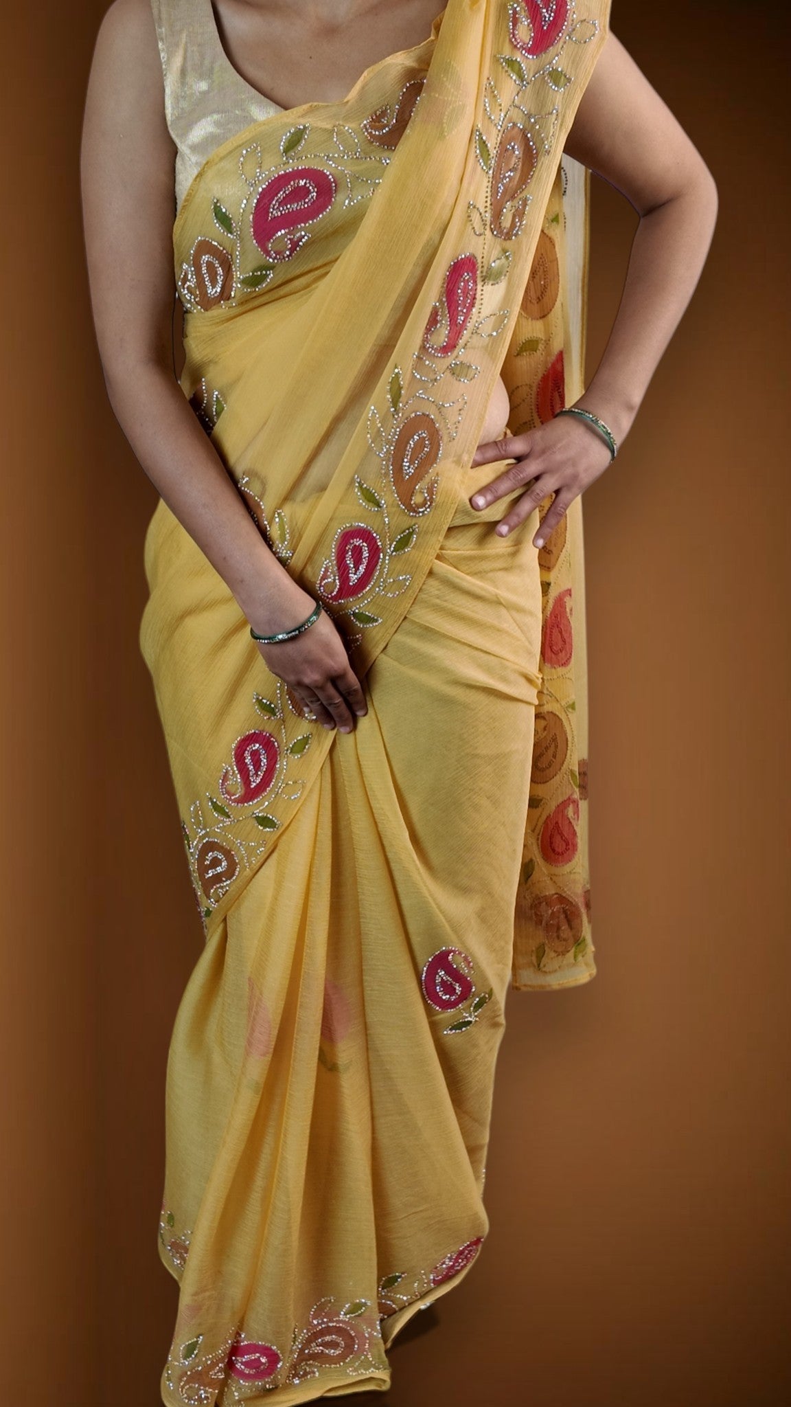 Saffron Regal Timeless Elegance Saree