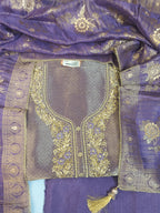 Elegant Blue and Gold Embroidered Kurta Set