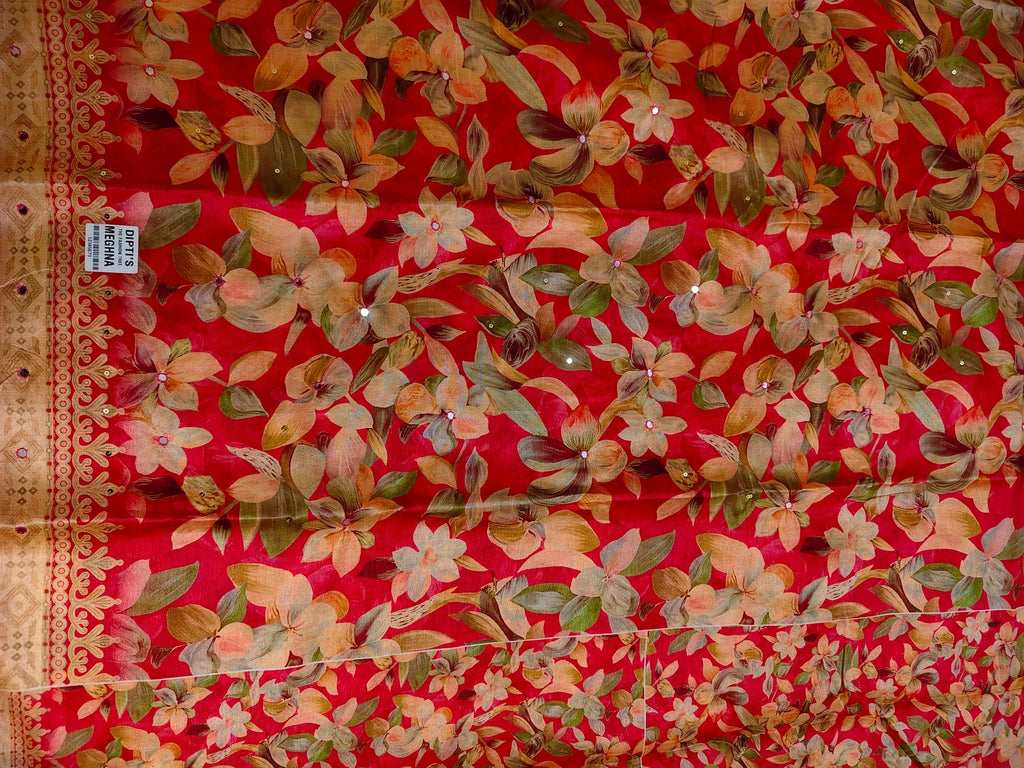 Crimson Regal Opulent Bloom Saree