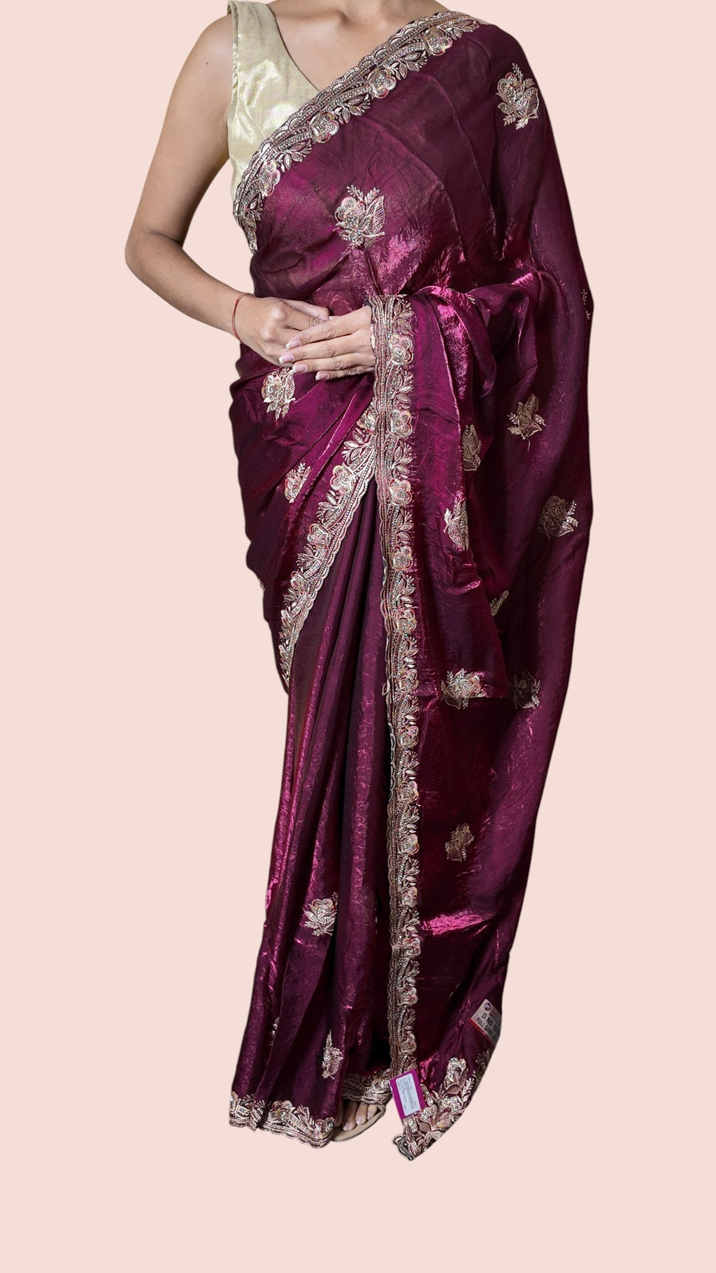 Burgundy Regal Opulent Heritage Saree