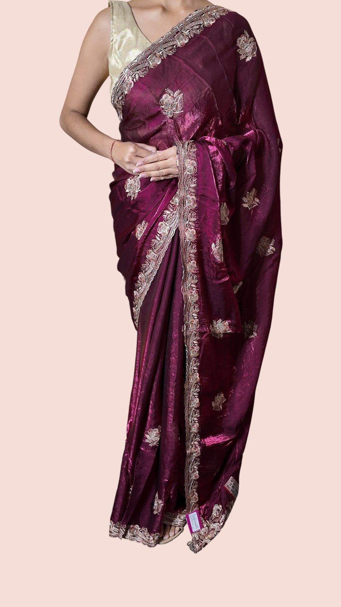 Burgundy Regal Opulent Heritage Saree