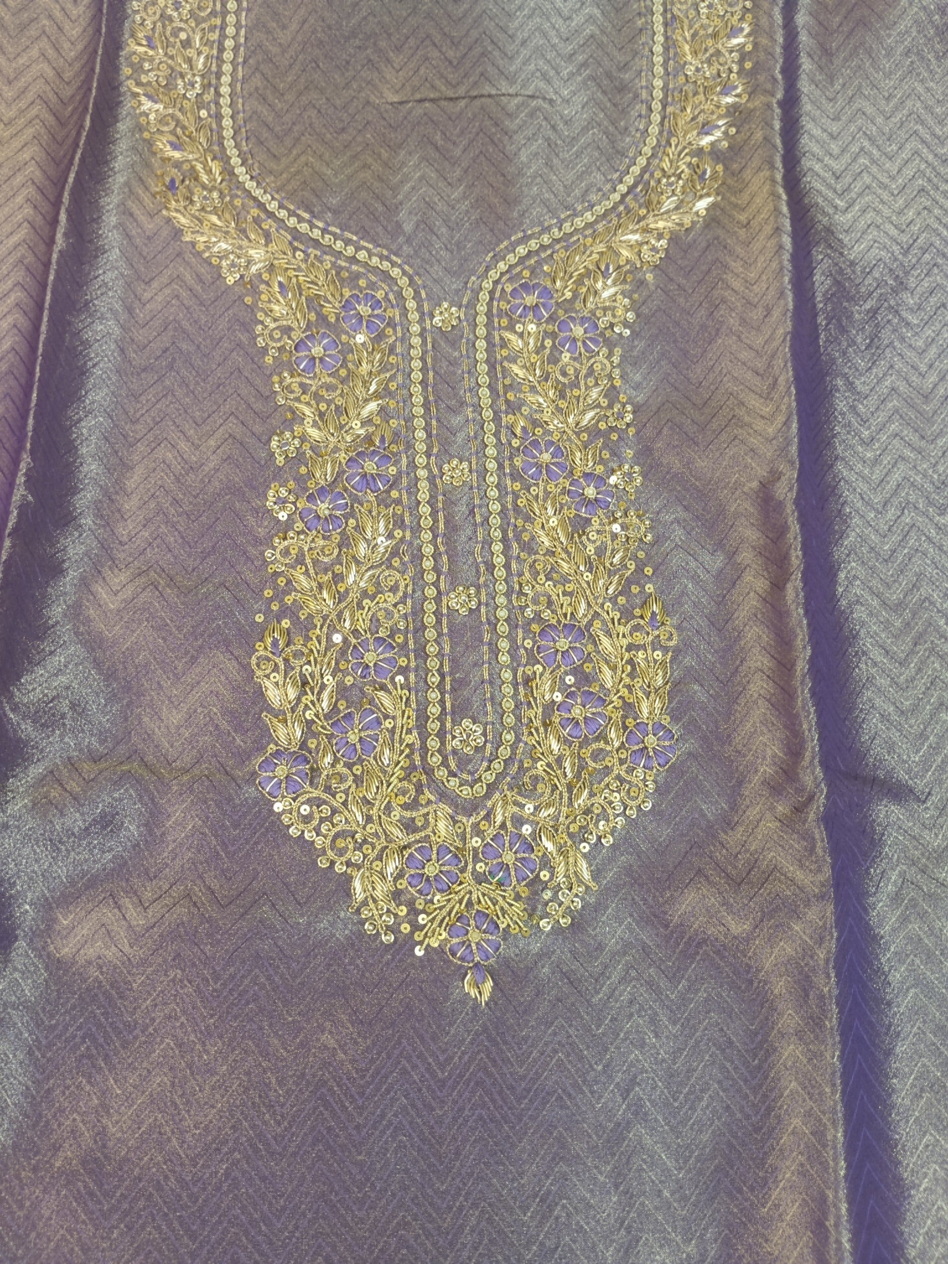 Elegant Blue and Gold Embroidered Kurta Set