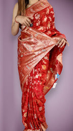 Crimson Majestic Couture Heritage Saree