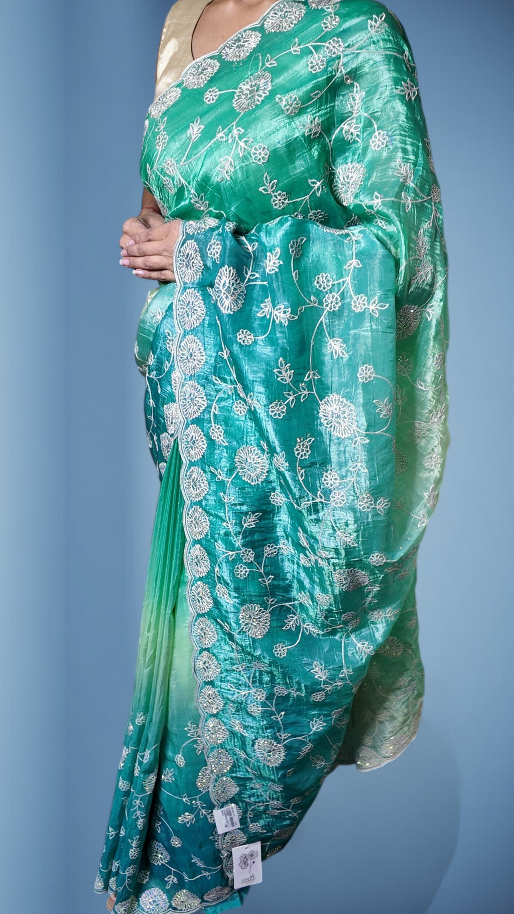 Jade Radiant Elegance Charm Saree