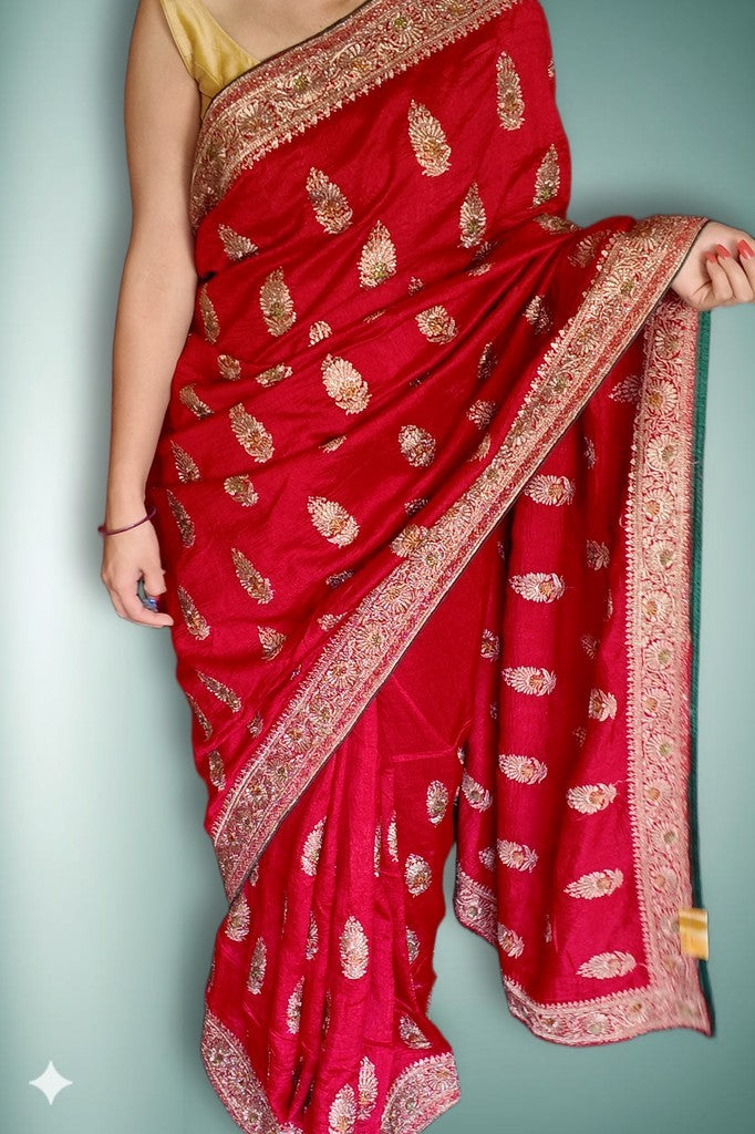 Crimson Regal Heritage Luxe Saree