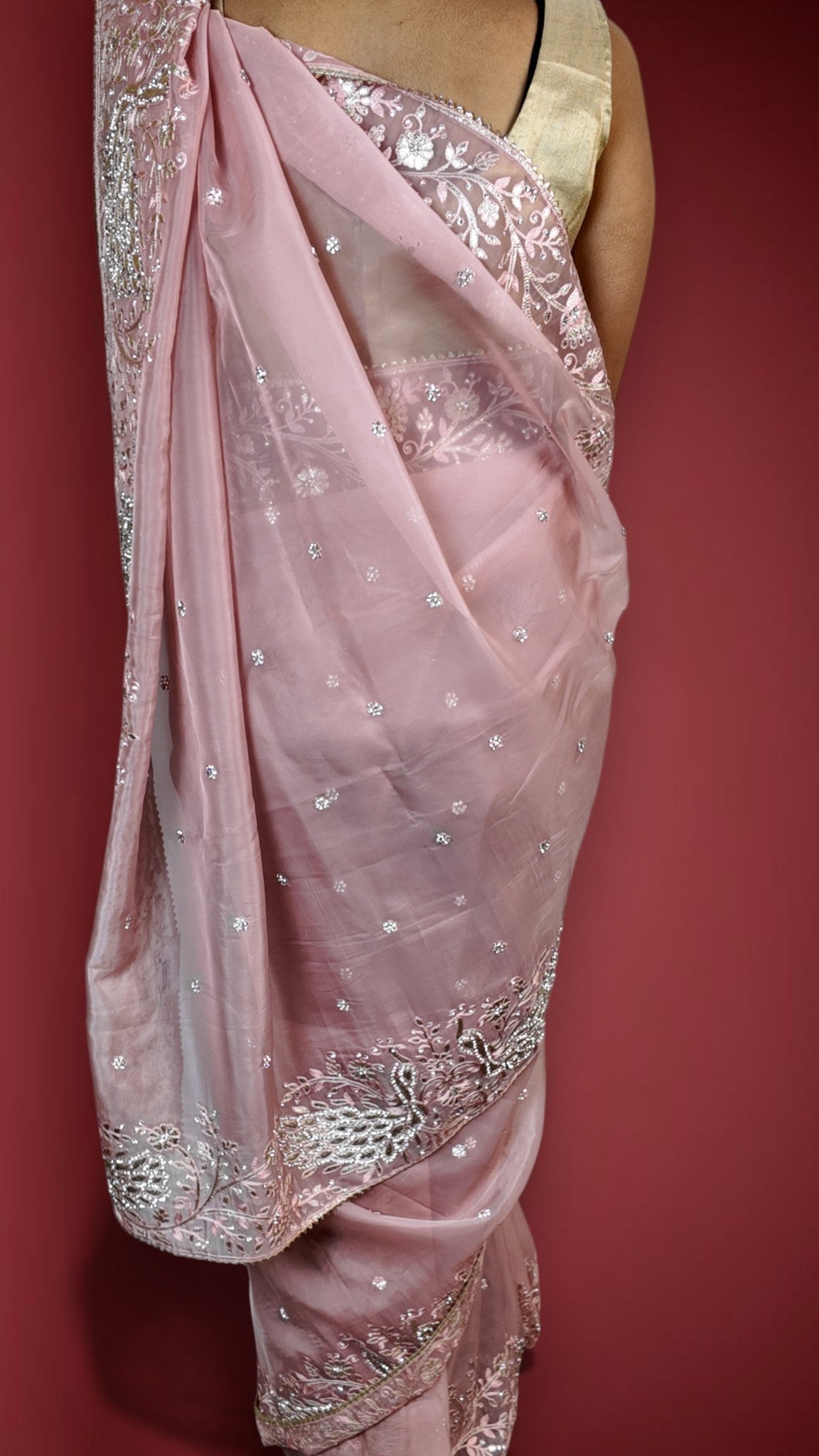 Blush Radiant Couture Elegance Saree