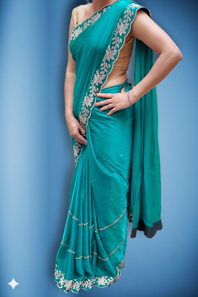 Emerald Regal Exquisite Bloom Saree