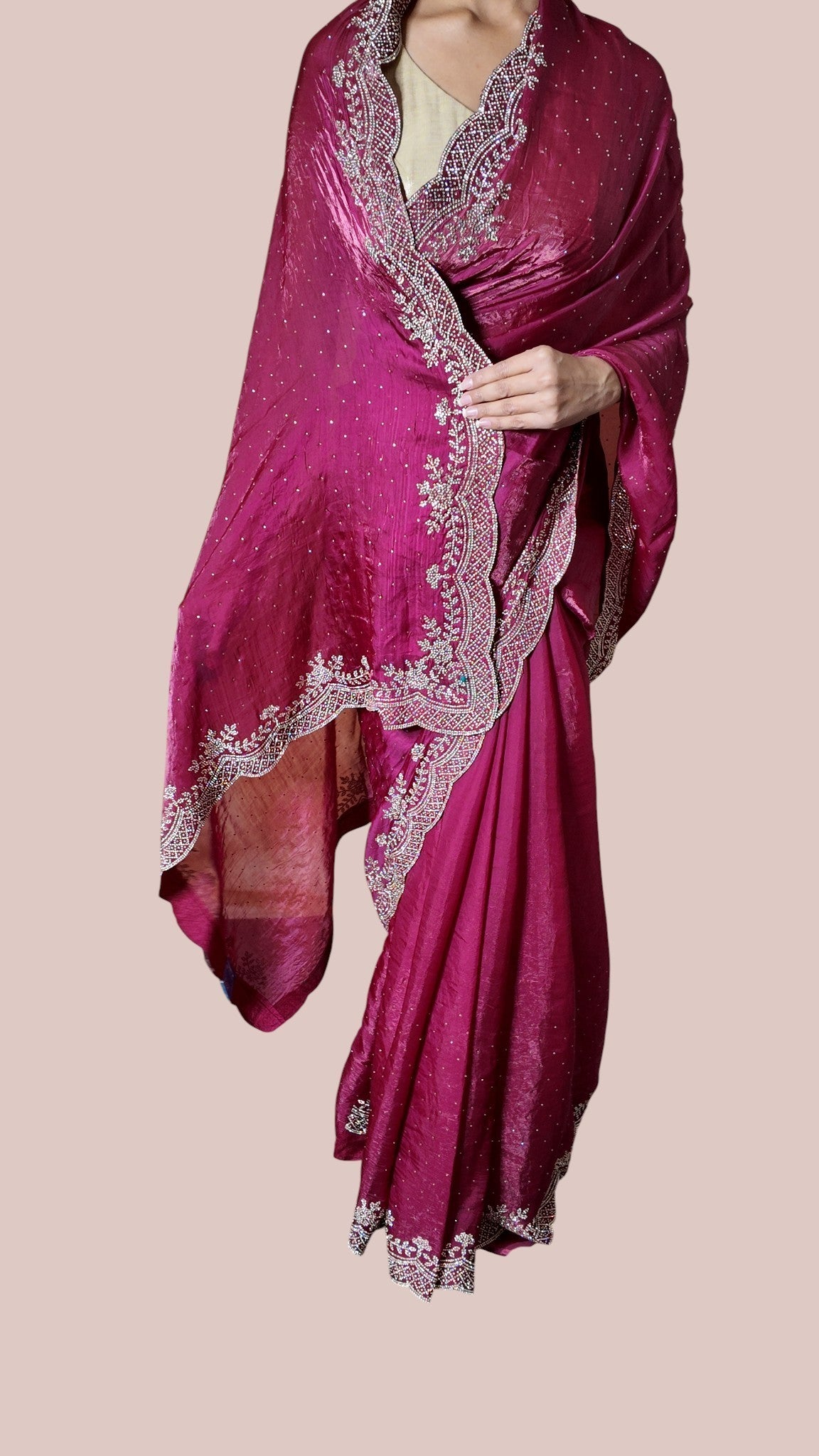 Fuchsia Regal Exquisite Couture Saree