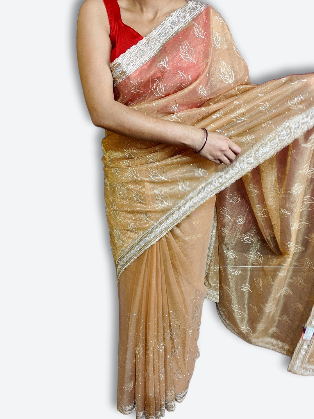 Champagne Radiant Exquisite Bridal Saree