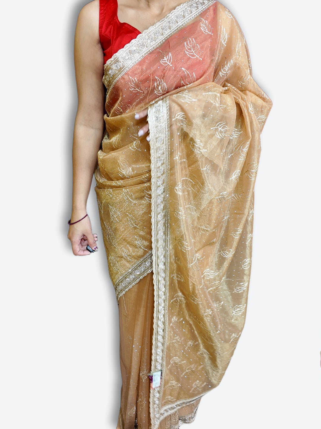 Champagne Radiant Exquisite Bridal Saree