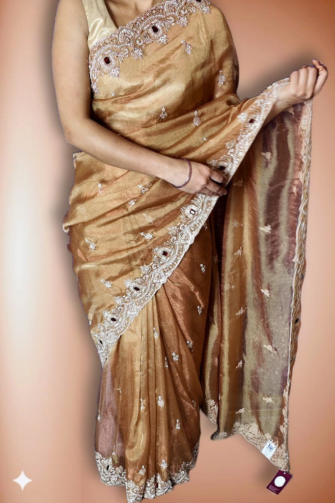 Champagne Regal Exquisite Heritage Saree
