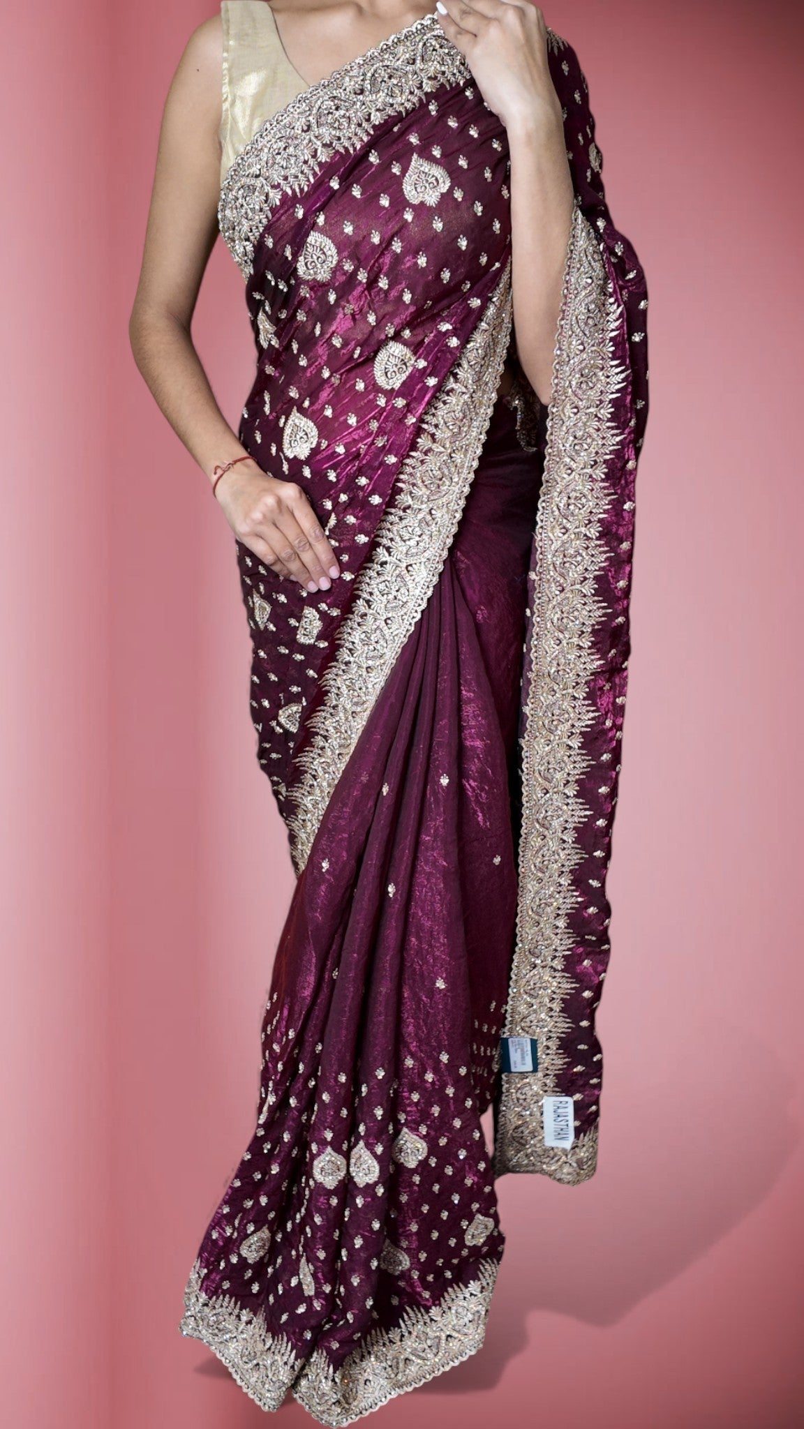 Bordeaux Regal Opulent Heritage Saree