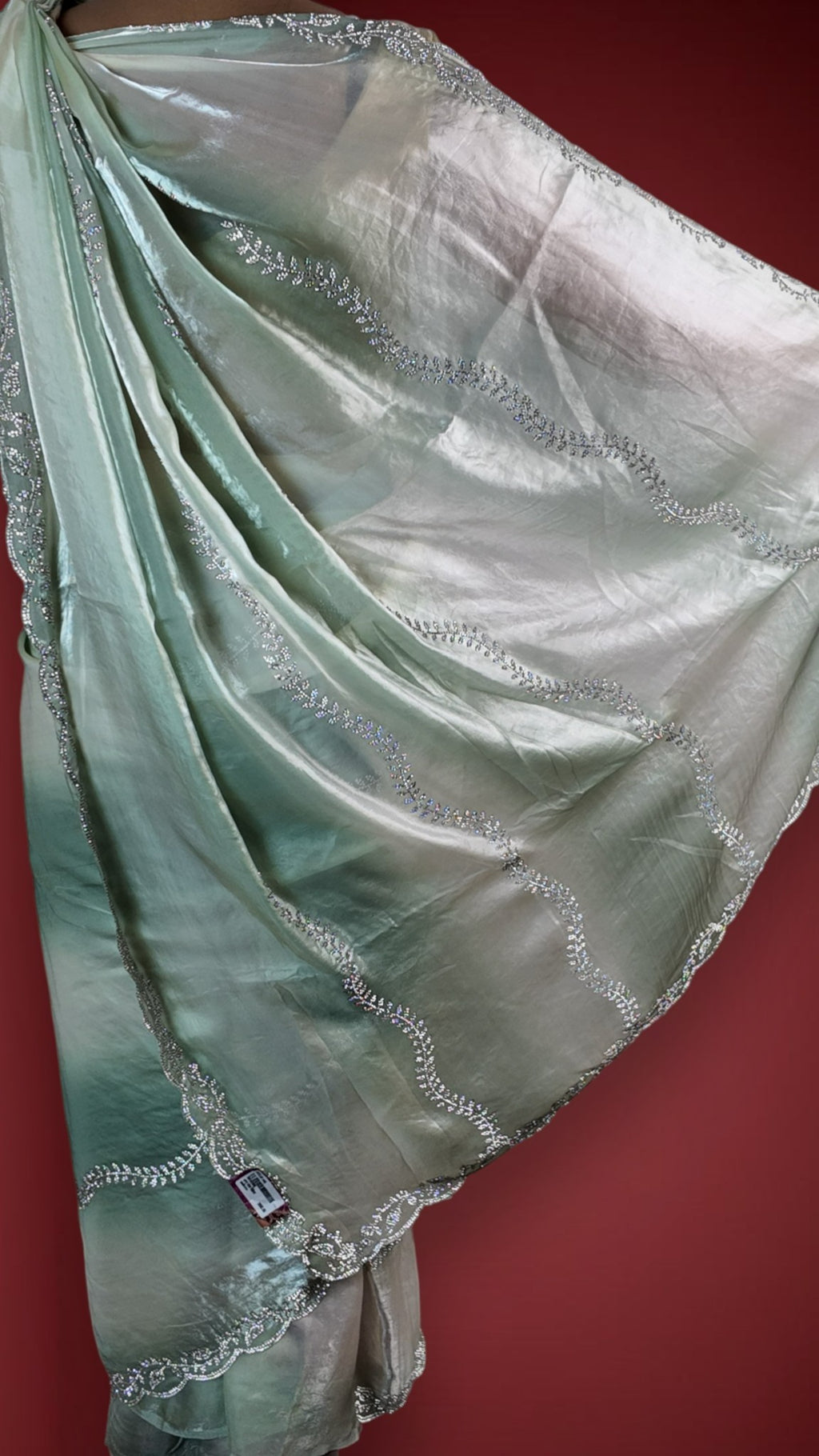Sage Ethereal Opulent Graceful Saree