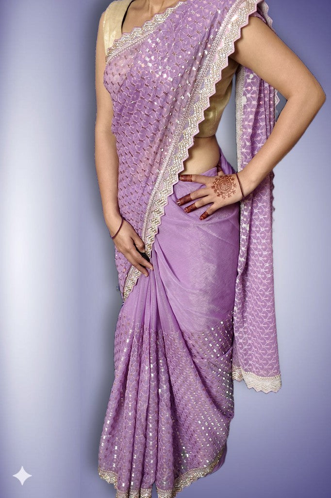 Orchid Ethereal Radiant Couture Saree