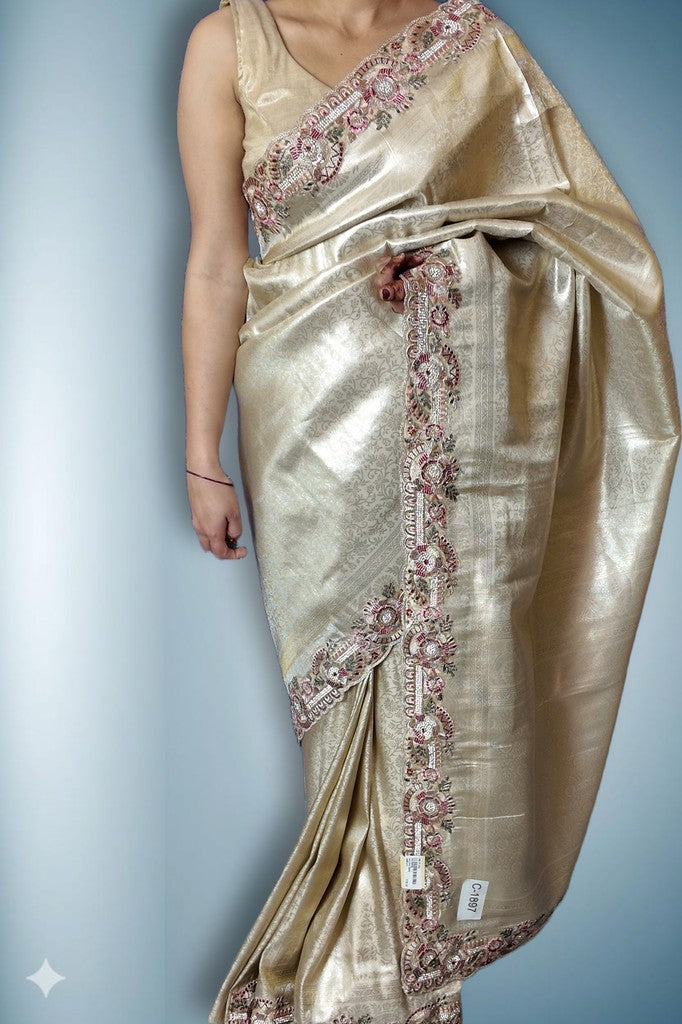 Champagne Regal Exquisite Heritage Saree